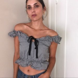 Zara gingham crop top